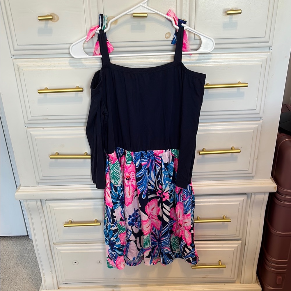 Lilly Pulitzer Navy and Pink Kids Casual Dress